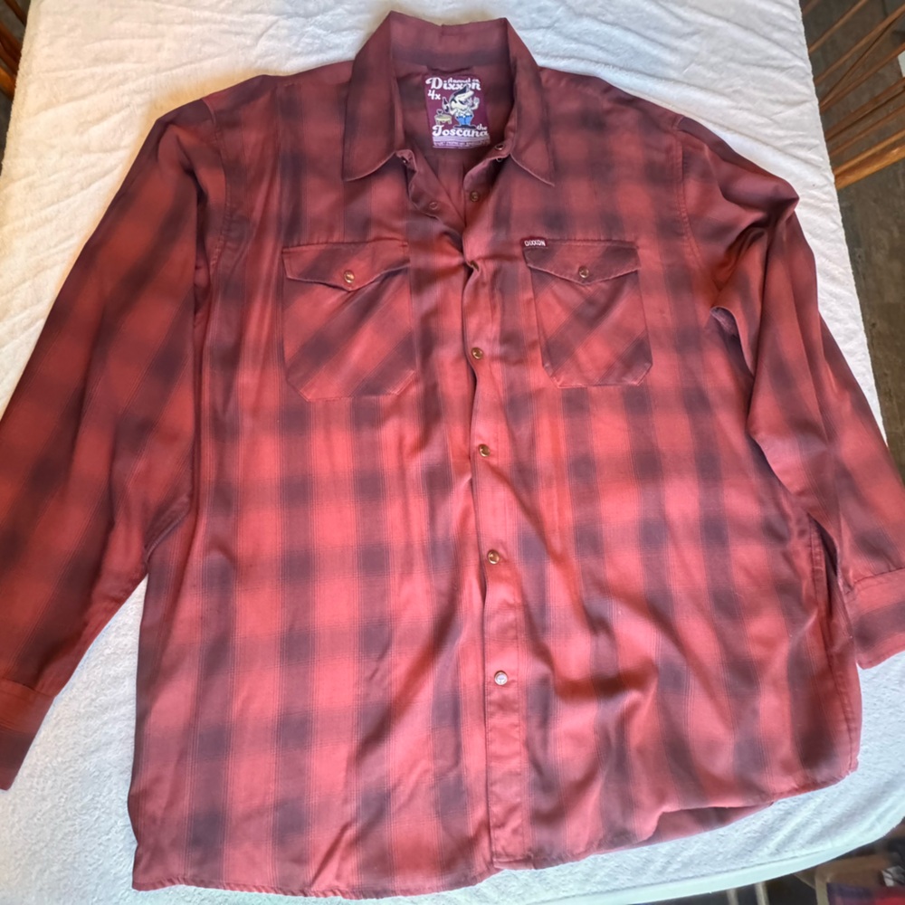DIXXON Burgundy Pearl Snap Long Sleeve